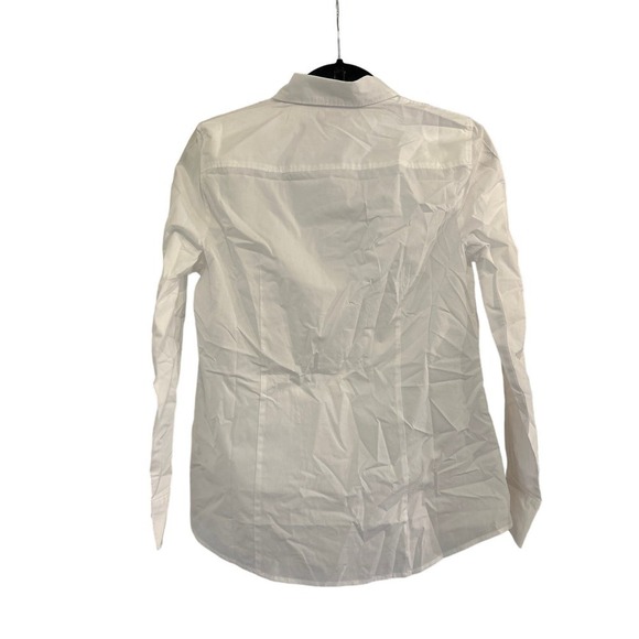 J Crew Factory Petite button-up cotton-blend poplin shirt in signature fit Med - Picture 3 of 5